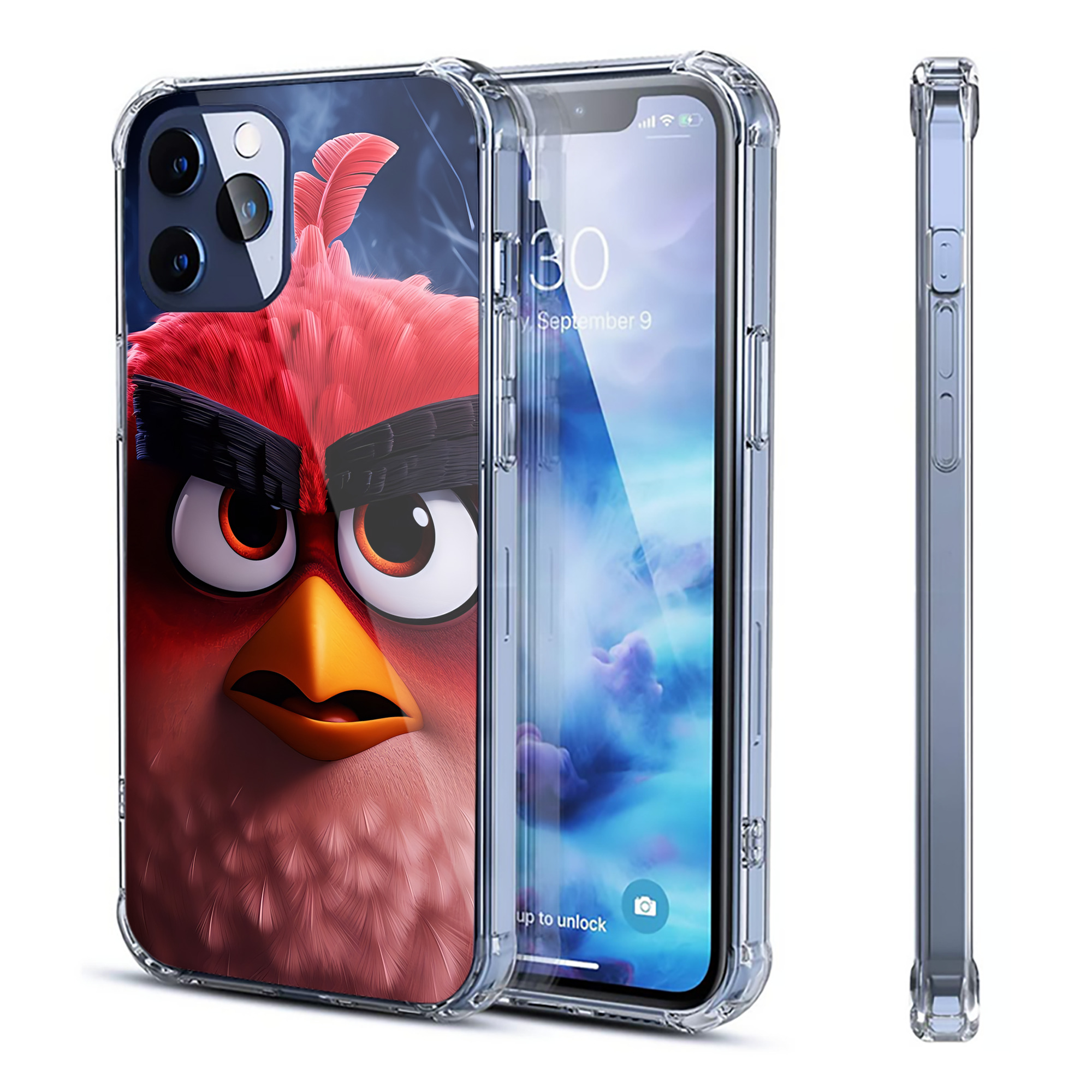 （画像用） Angry Birds アングリーバード 【iPhone 12シリーズ対応】透明スマホケース（クリアソフトケース）